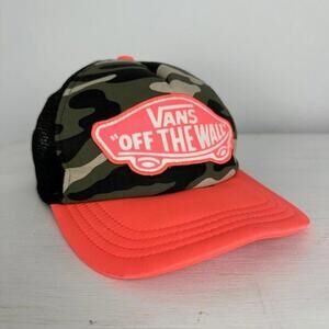Vans off the wall hat pink camo snapback adult adjustable‎ skateboard